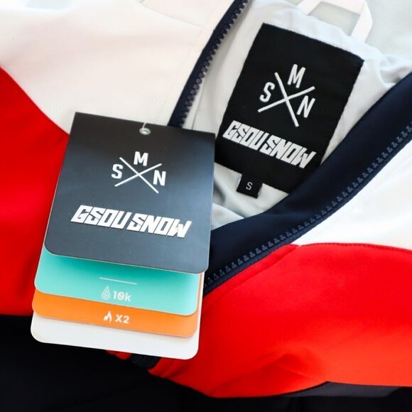 GSOU Snow Navy Retro One Piece Ski Suit with Hood Winter Warm NWT New S - Picture 7 of 7